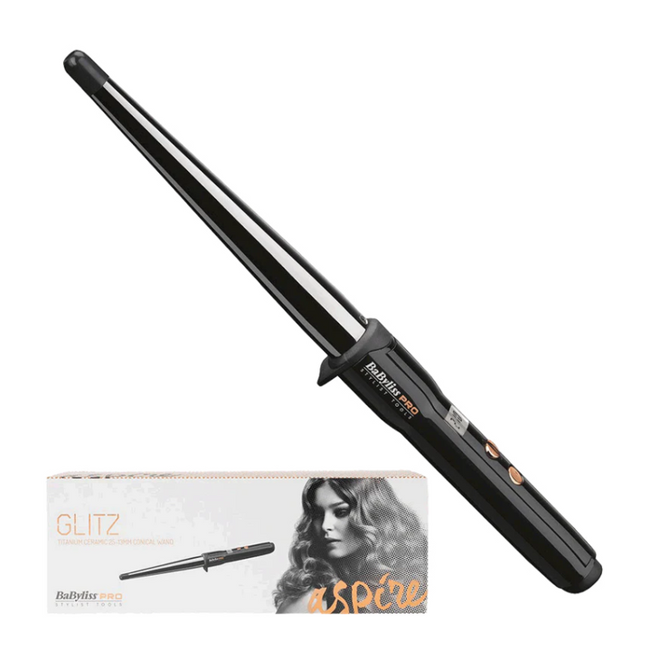 BABYLISS PRO GLITZ TITANIUM CERAMIC 25-13MM CONICAL WAND