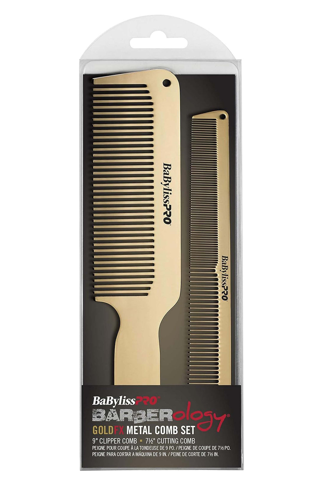 BABYLISS PRO METAL COMB SET GOLD 2PCE