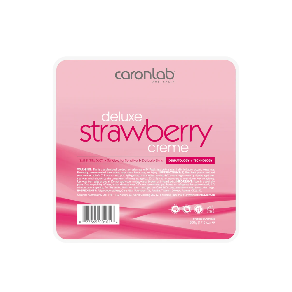 CARONLAB DELUXE STRAWBERRY CREME HARD WAX 500G