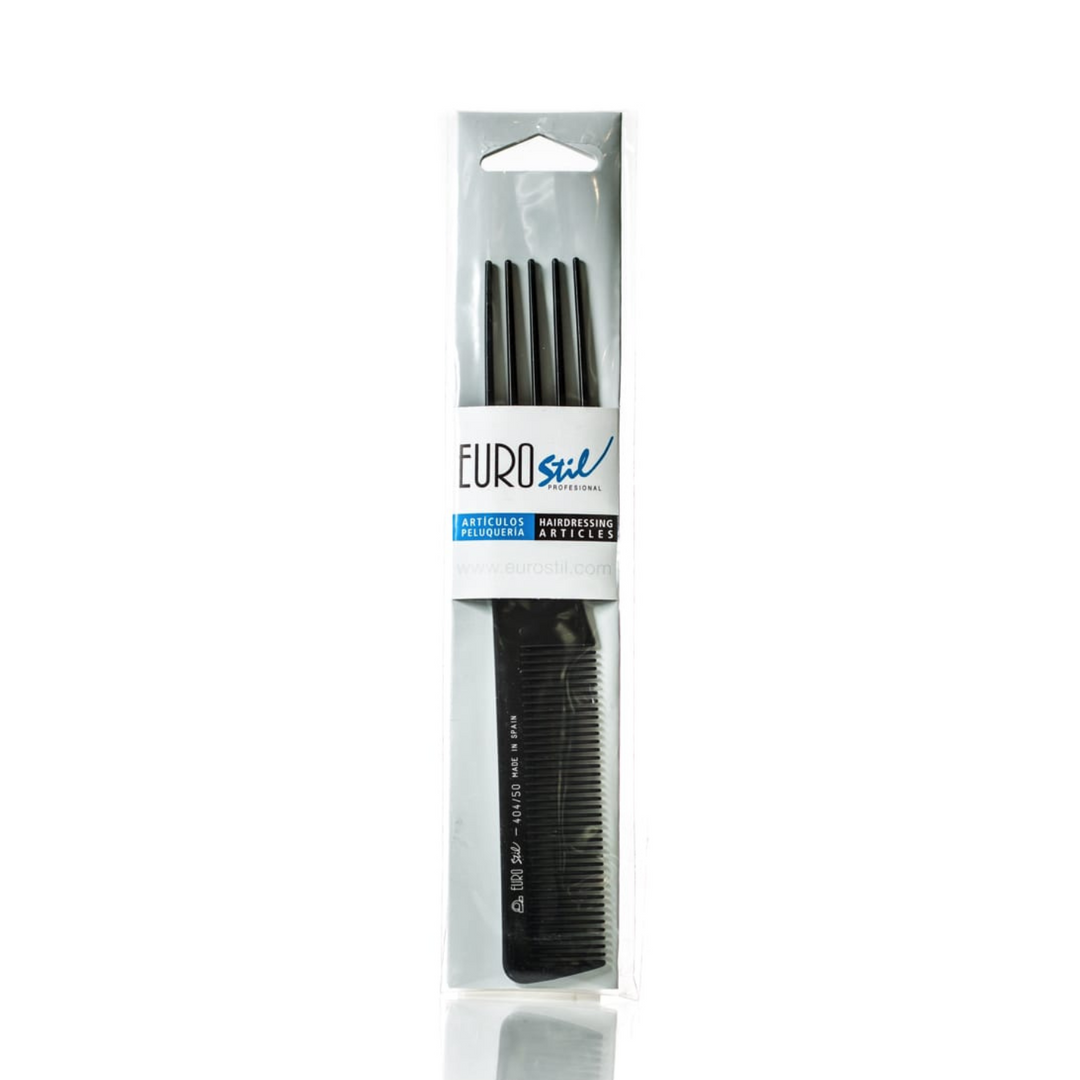 EUROSTIL STYLING COMB WITH PLASTIC LIFTERS #404N - 19CM