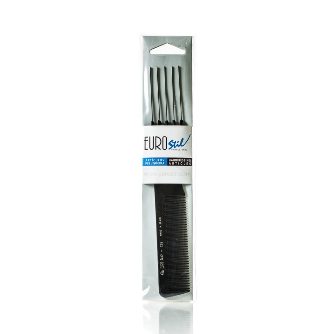 EUROSTIL STYLING COMB WITH METAL LIFTERS #128 - 19CM