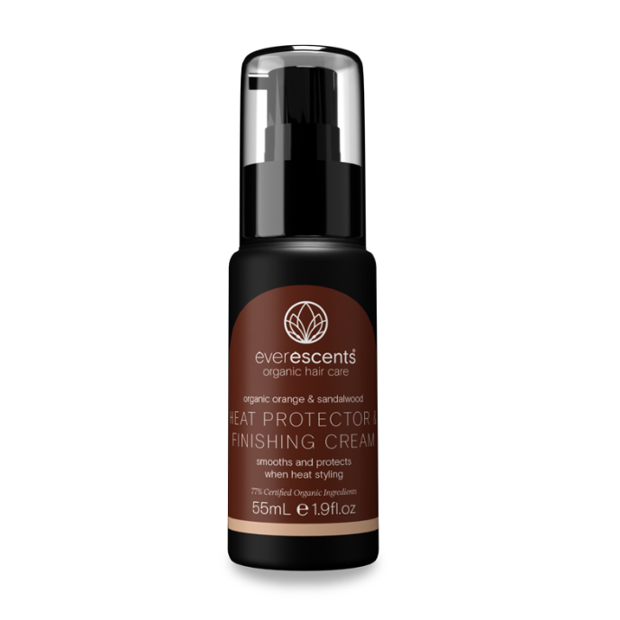 EVERESCENTS ORGANIC ORANGE & SANDALWOOD HEAT PROTECTOR & FINISHING CREAM 55ML
