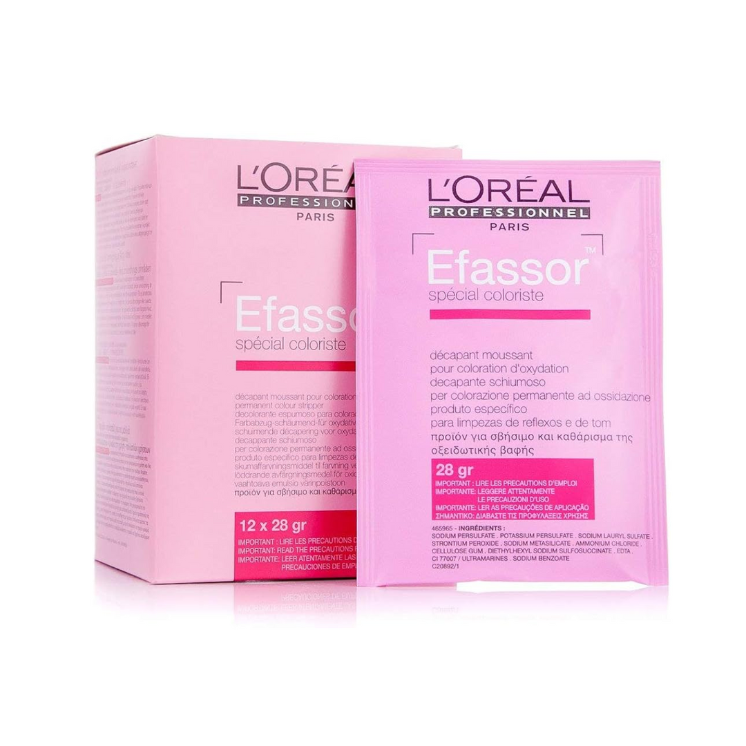 L'OREAL PROFESSIONNEL EFASSOR PERMANENT COLOUR STRIPPER BOX 12 x 28G SACHET