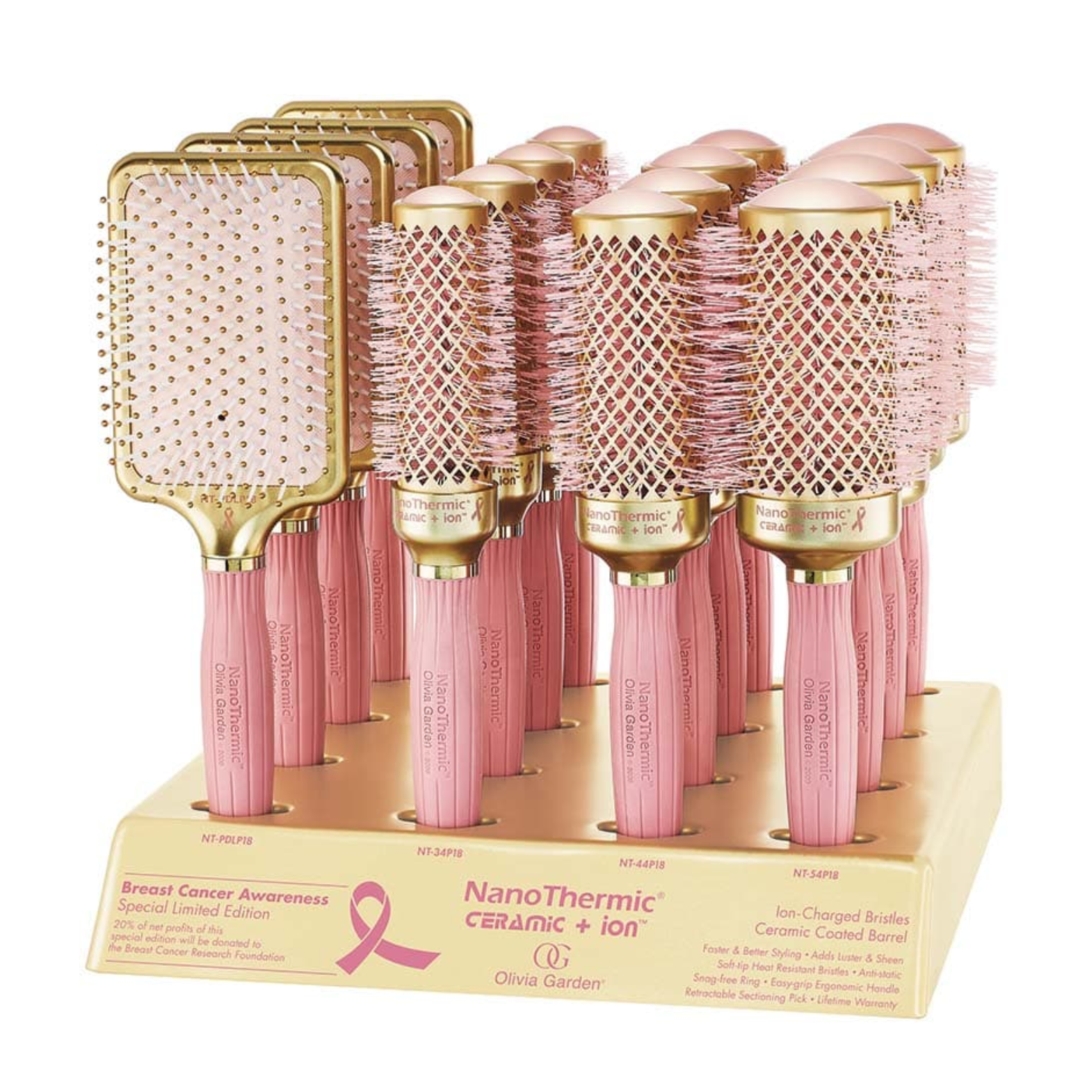 Olivia Garden Nano Thermic Pink Brush | Various Sizes – Salon Hair