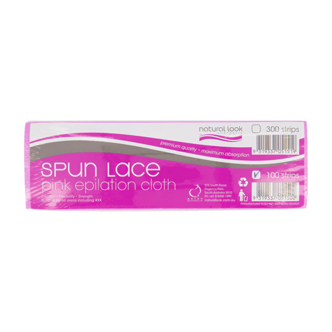 NATURAL LOOK SPUN LACE PINK EPILATION CLOTH 100M STRIPS