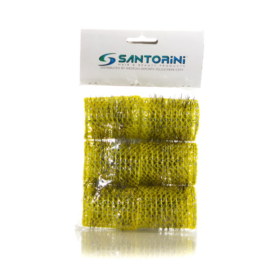 SANTORINI Brush Rollers 6 Pack | 47mm, Yellow