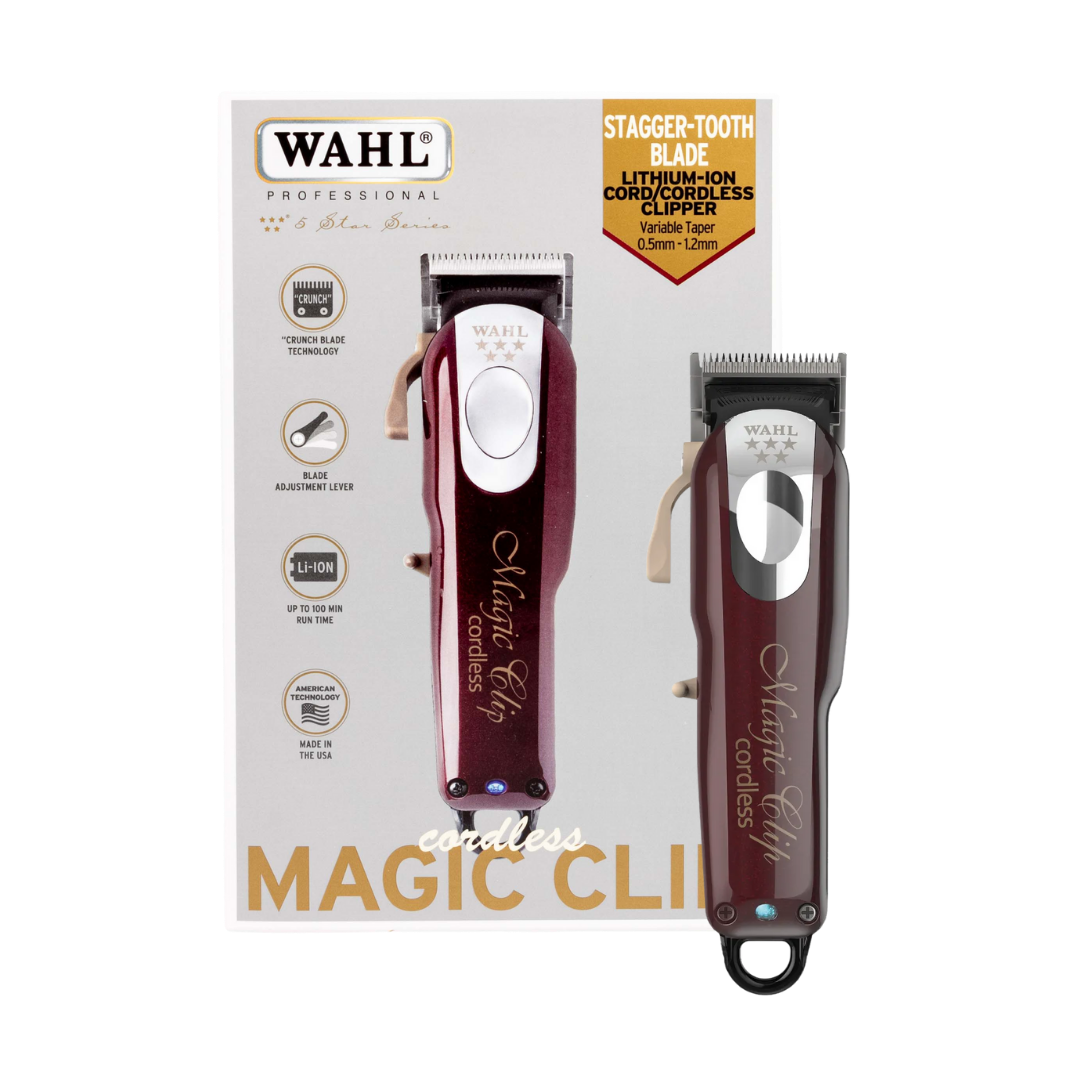 WAHL MAGIC CLIP CORDLESS CLIPPER BURGUNDY/RED – Salon Hair Care