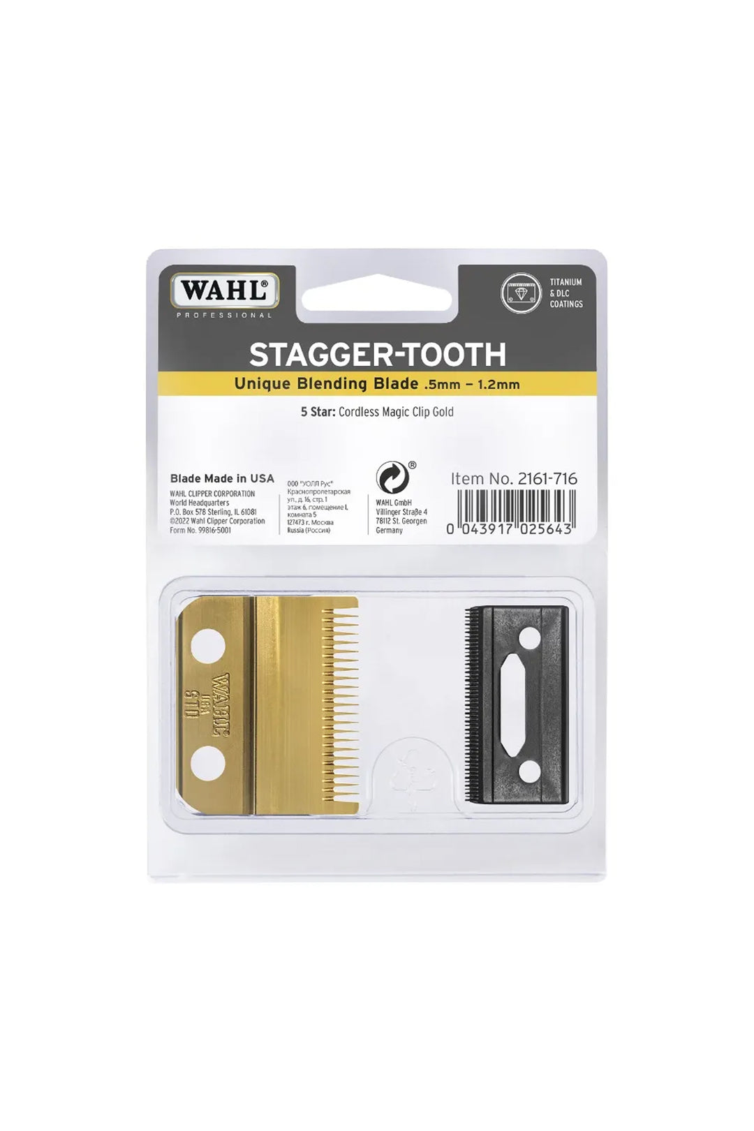 WAHL STAGGER TOOTH BLADE SET GOLD