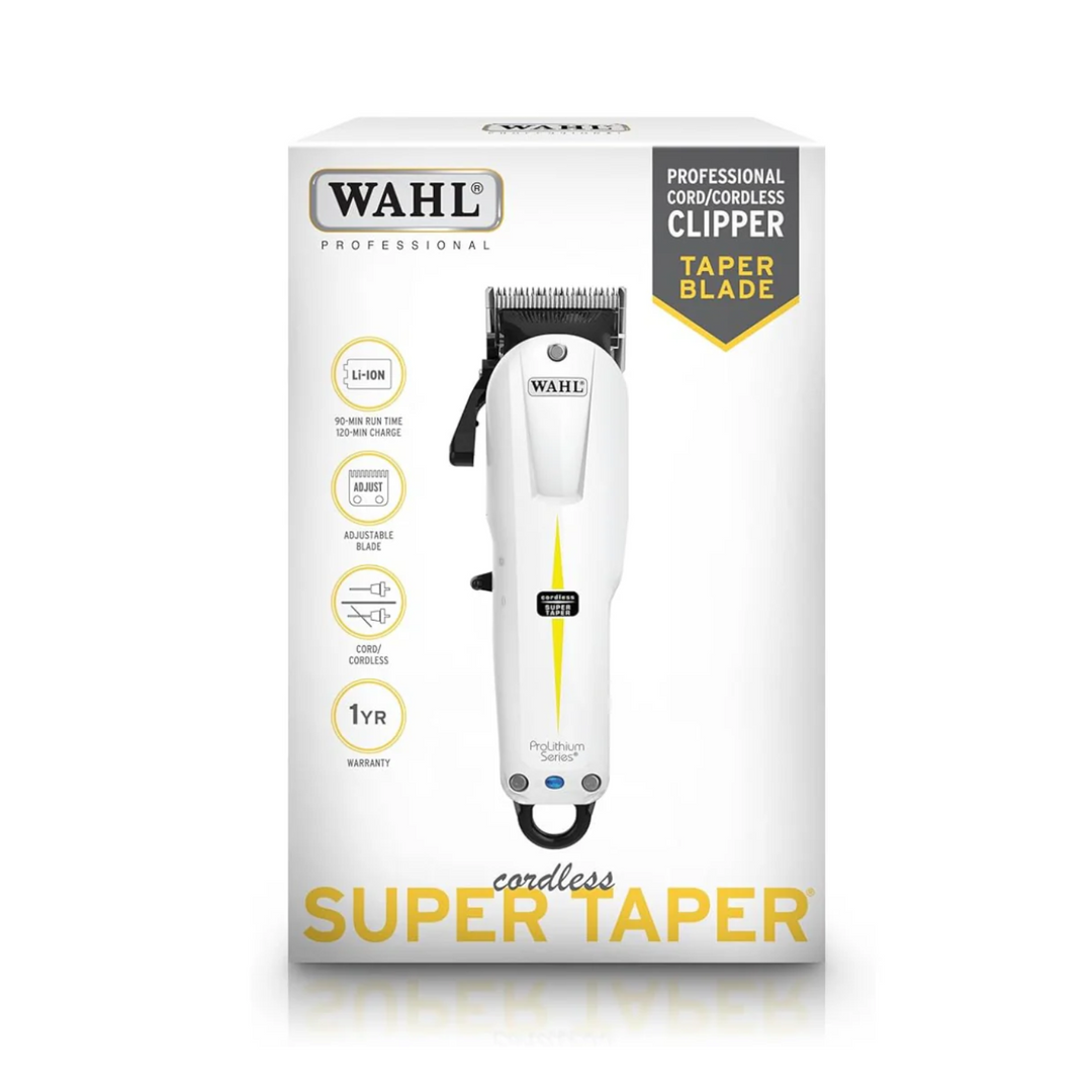 WAHL SUPER TAPER CORDLESS CLIPPER WHITE