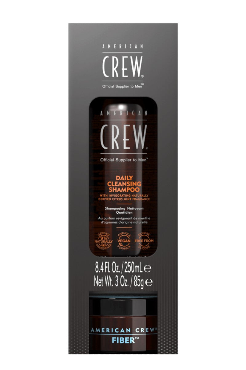 AMERICAN CREW REGIMEN DUO DAILY CLEASING SHAMPOO + FIBER