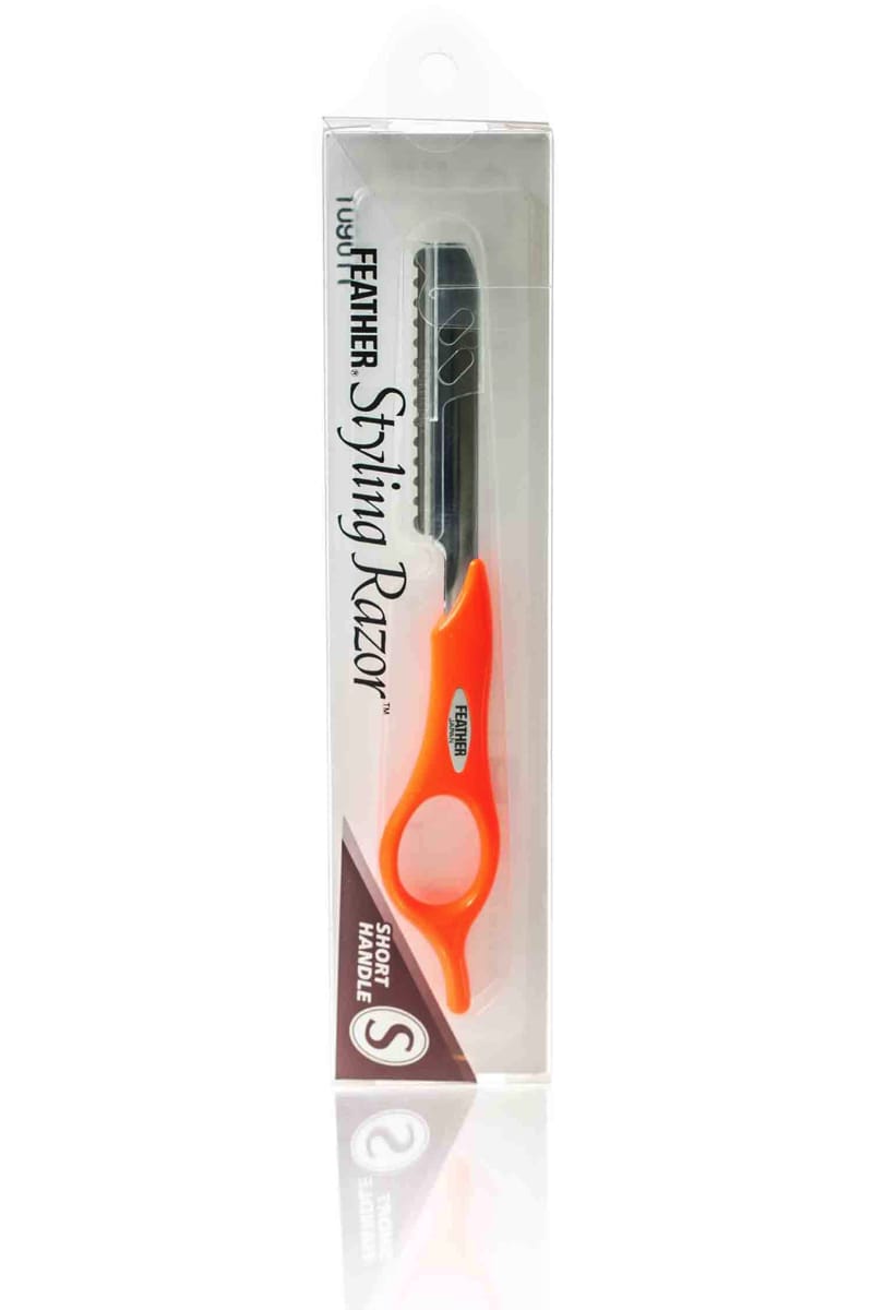 FEATHER STYLING RAZOR 14CM - FLURO ORANGE