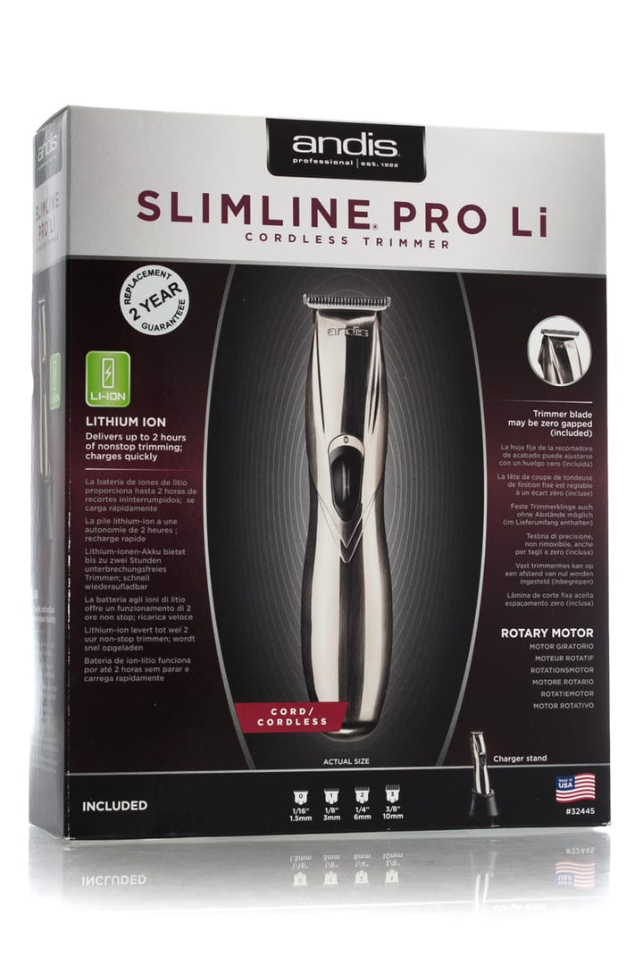 ANDIS SLIMLINE PRO LI CORDLESS TRIMMER - CHROME