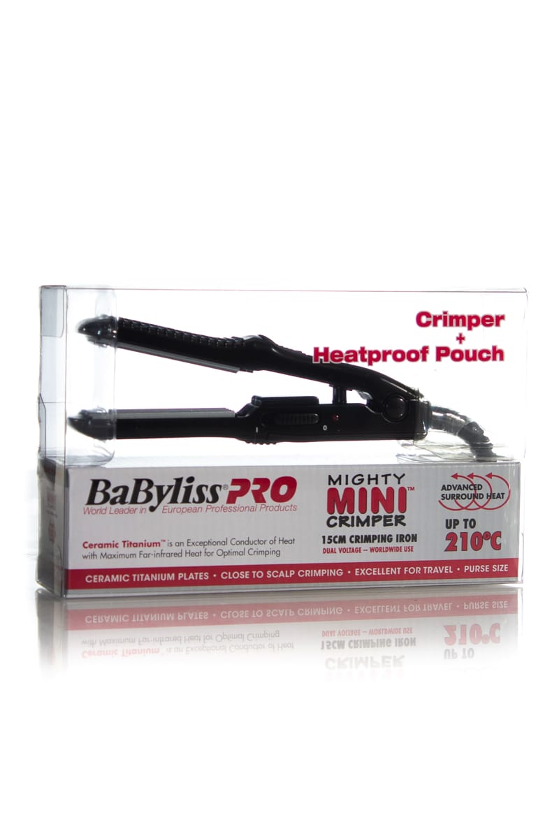 BABYLISS PRO MIGHTY MINI CRIMPER - 15CM CRIMPING IRON BLACK