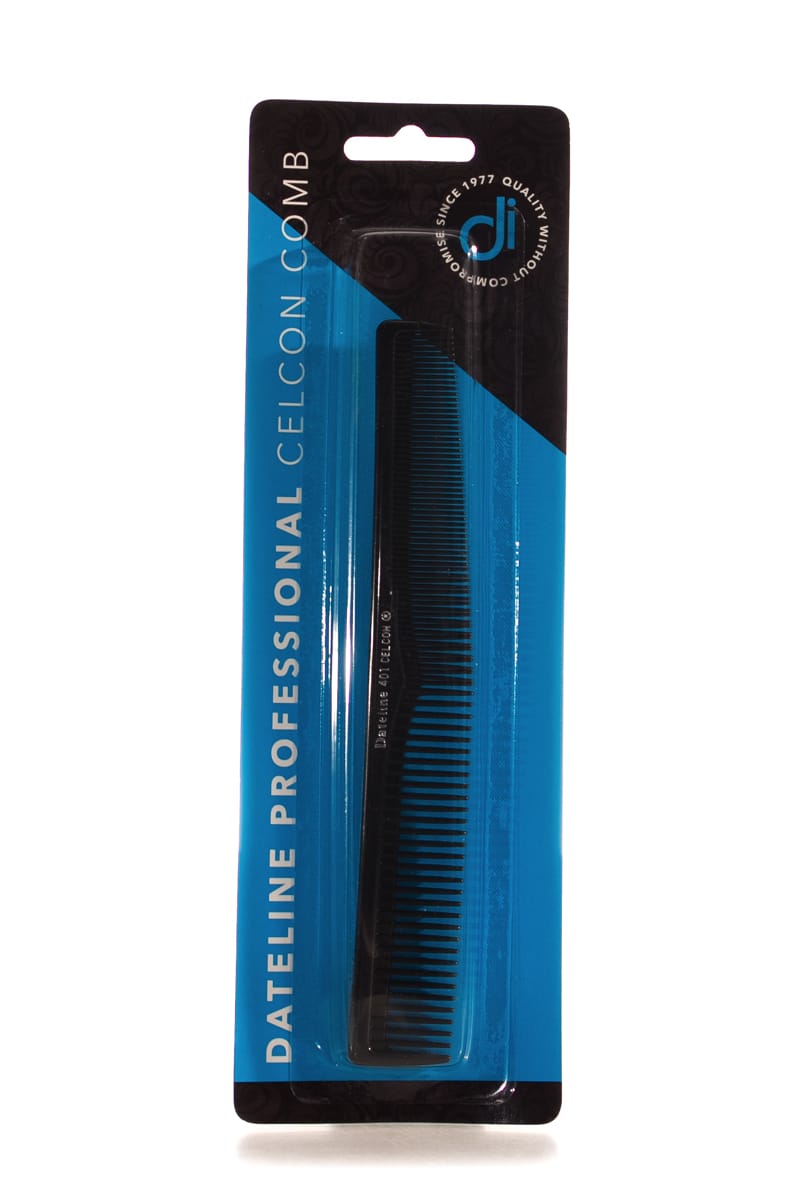 DATELINE CELCON 401 TAPERED STYLING COMB 17.5CM BLACK