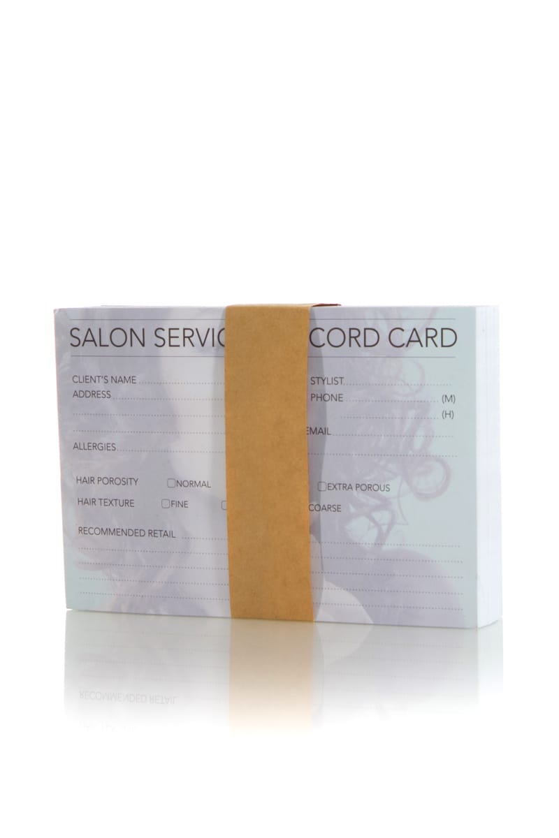 DATELINE PROFESSIONAL HAIRDRESSING RECORD CARD