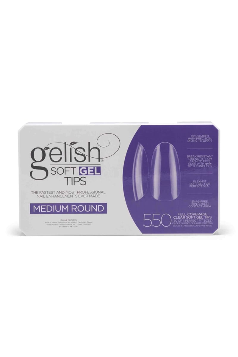 GELISH SOFT GEL TIPS MEDIUM ROUND