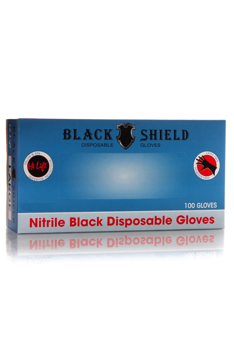 BLACK SHIELD Nitrile Black Disposable Gloves 100pk  |  Various Sizes