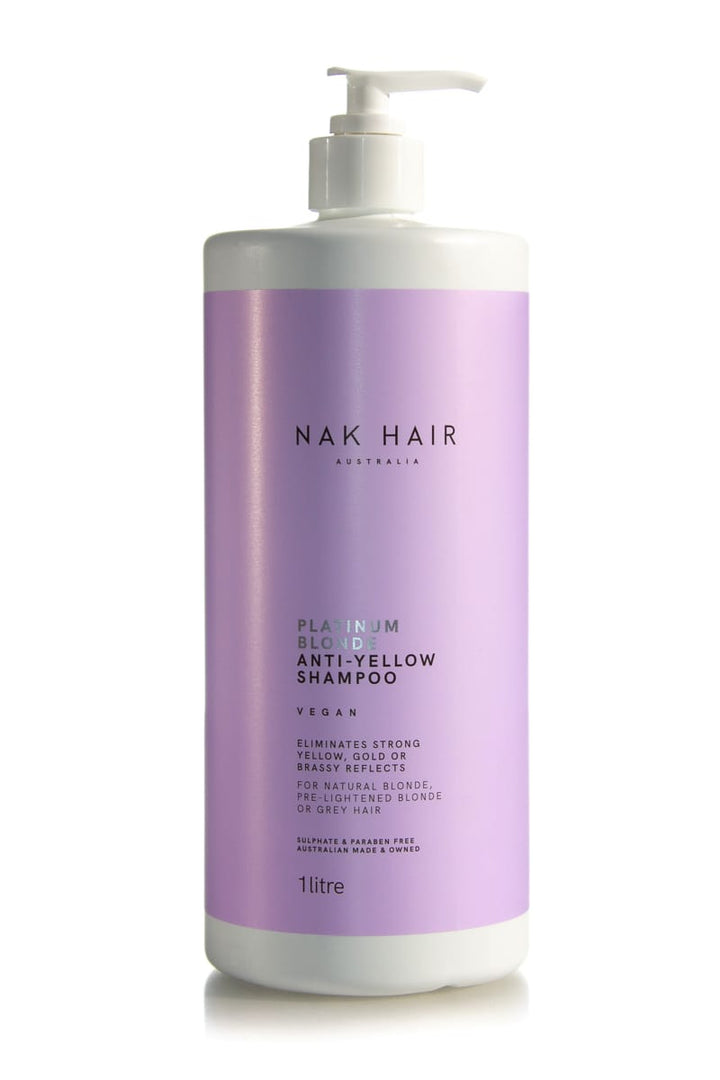 NAK HAIR Platinum Blonde Anti-Yellow Shampoo  |  Various Sizes *CLEARANCE