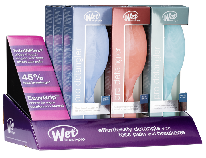 WET BRUSH PRO DETANGLER TIE DYE 9 PIECE DISPLAY