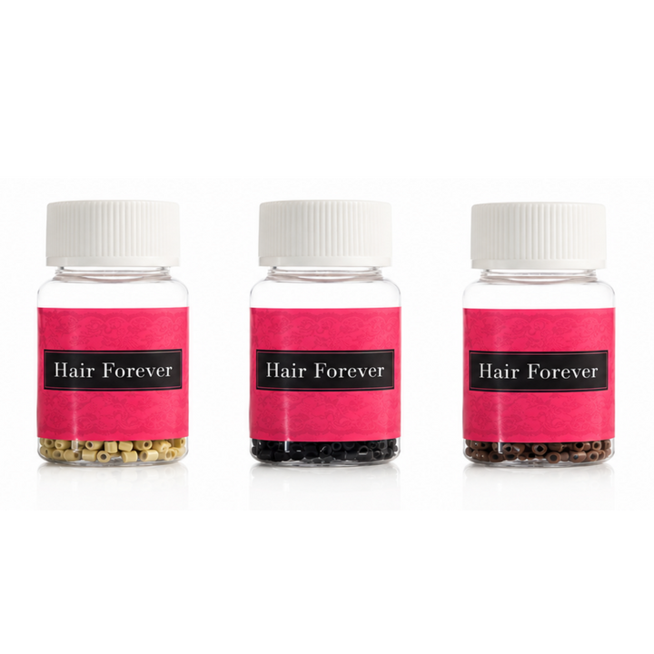 HAIR FOREVER Silicone Beads 500 Pack  |  Various Colours