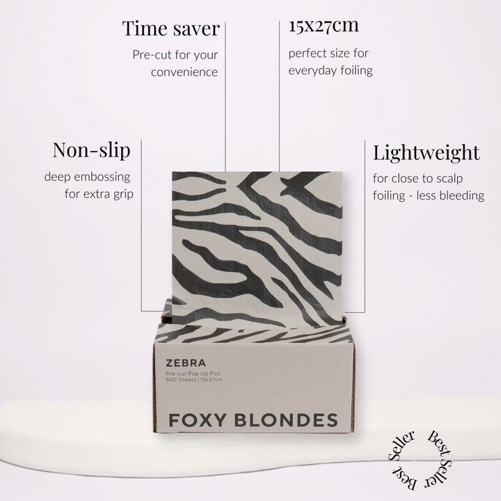 FOXY BLONDES ZEBRA POP UP FOIL - 15 X 27CM 500 SHEETS