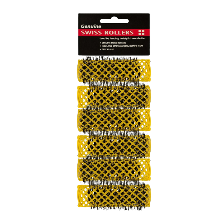 Swiss Brush Rollers  6 Pack  |  Various Sizes And Colours