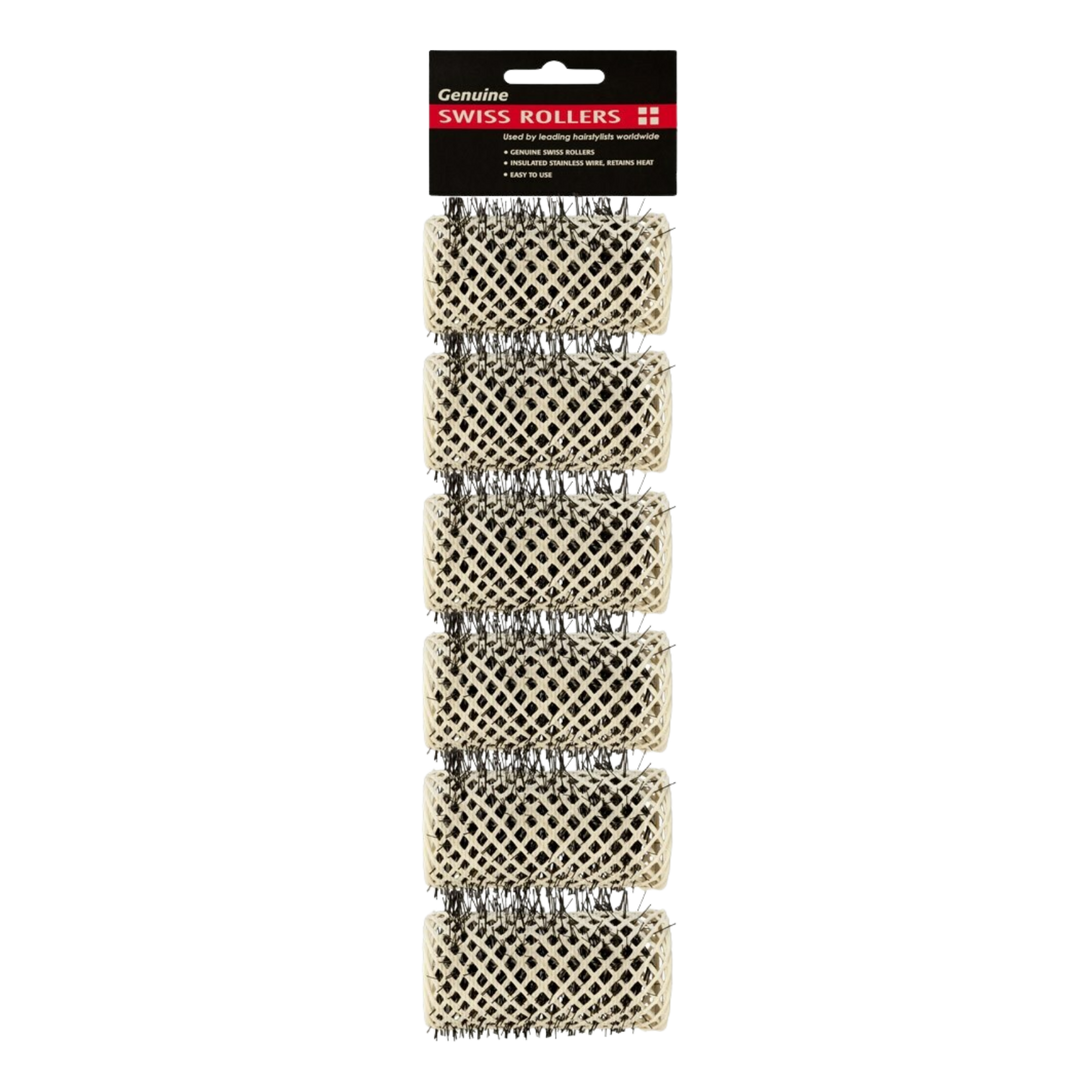 Swiss Brush Rollers  6 Pack  |  Various Sizes And Colours