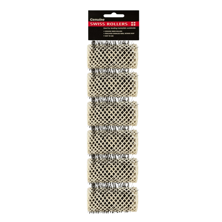 Swiss Brush Rollers  6 Pack  |  Various Sizes And Colours
