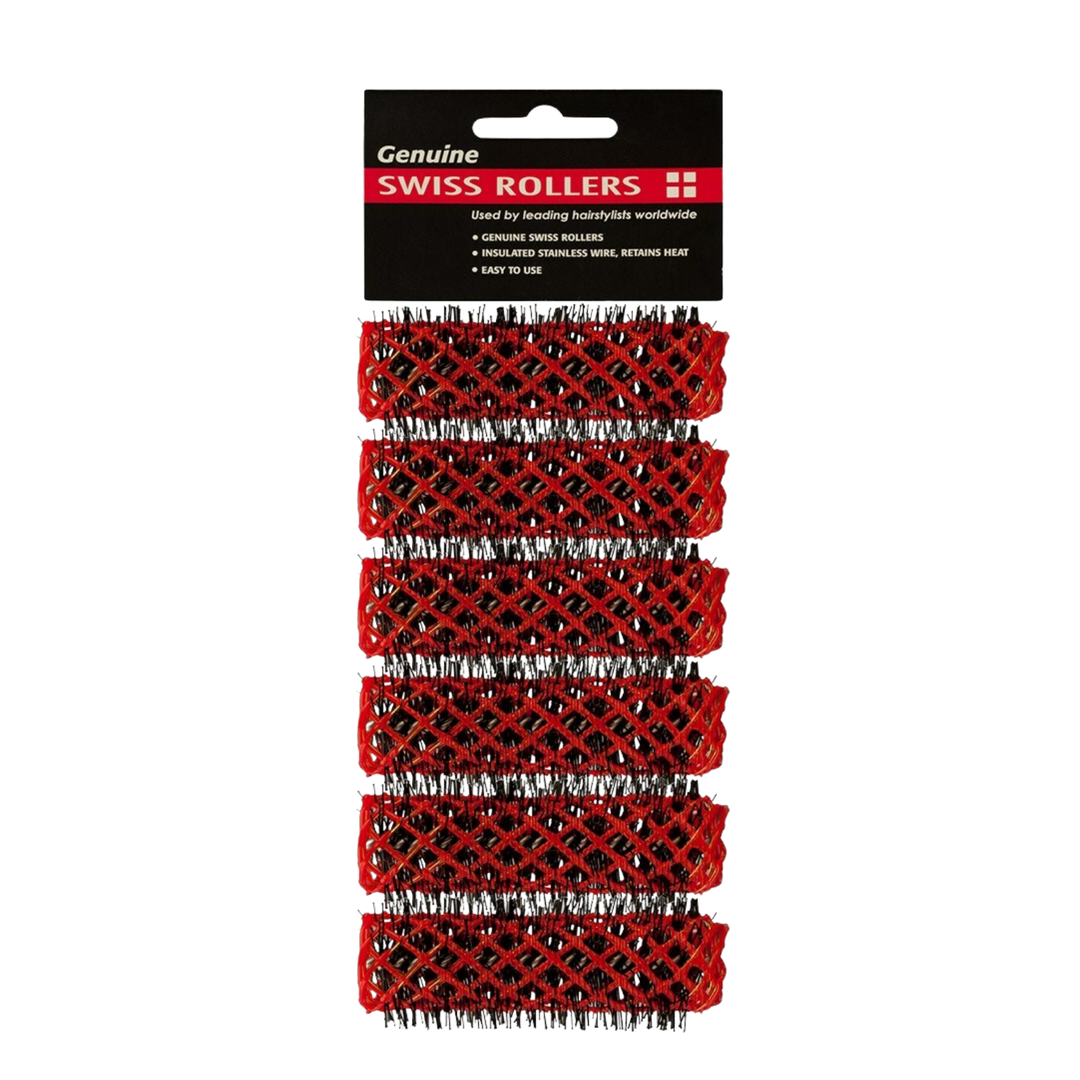 Swiss Brush Rollers  6 Pack  |  Various Sizes And Colours