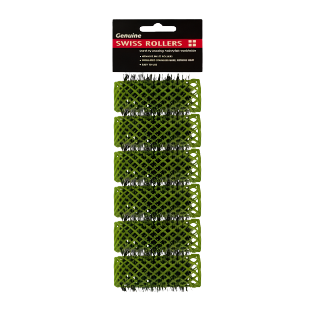 Swiss Brush Rollers  6 Pack  |  Various Sizes And Colours