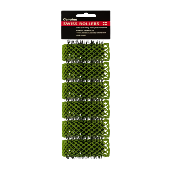 Swiss Brush Rollers  6 Pack  |  Various Sizes And Colours