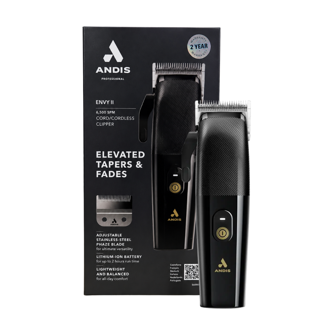 ANDIS CORDLESS ENVY II CLIPPER - BASIC BLACK