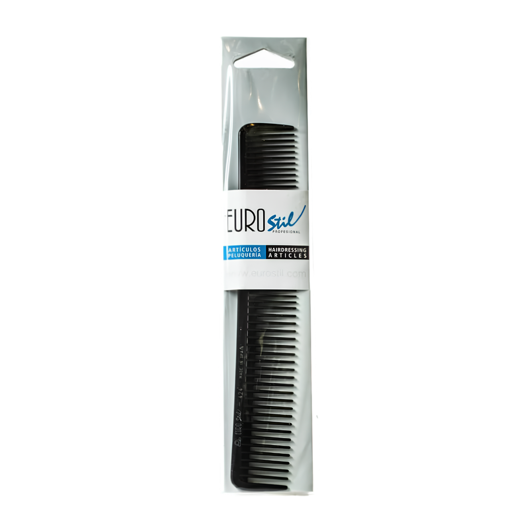 EUROSTIL WIDE TOOTH COMB #424 - 19CM