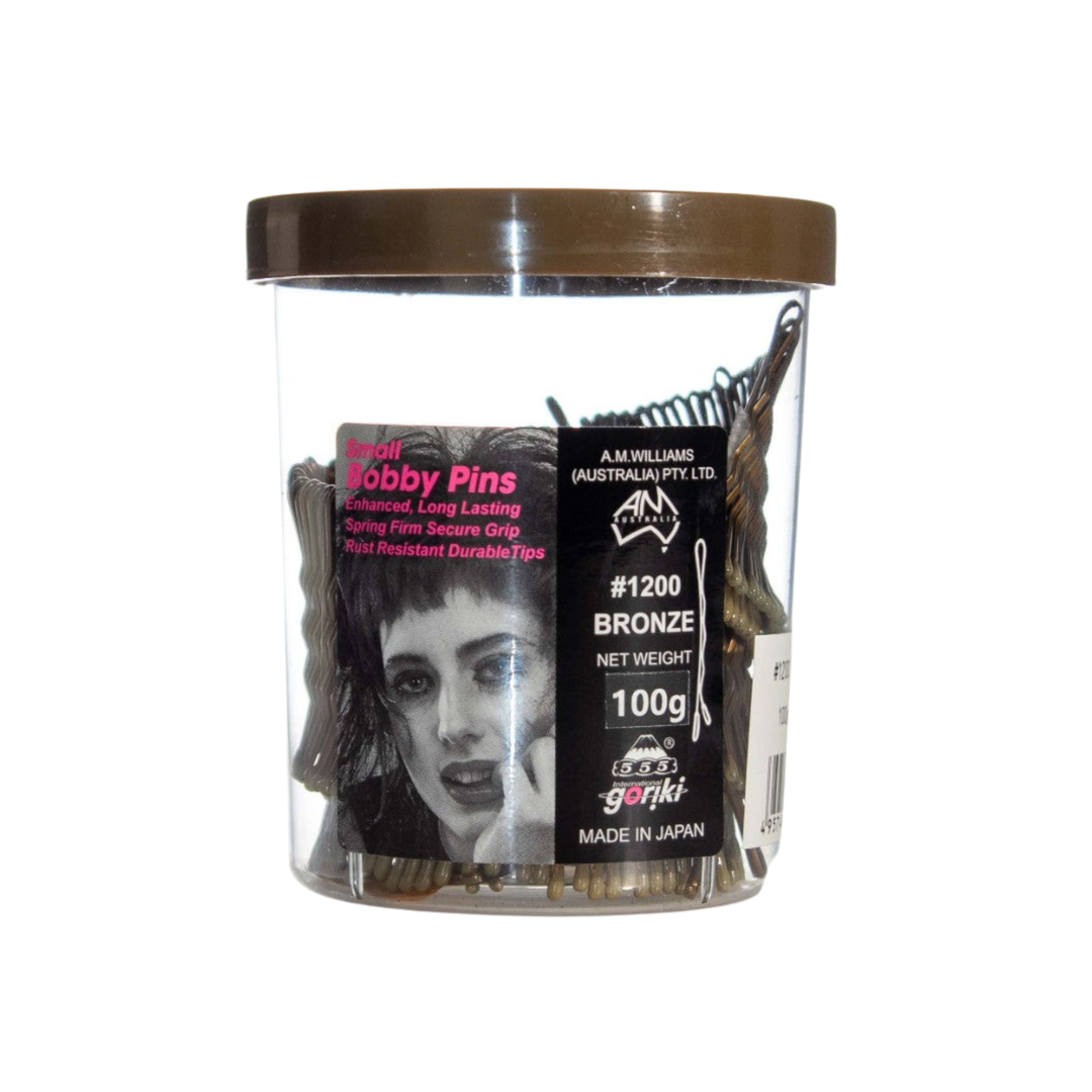 A M WILLIAMS 555 Small Bobby Pins 1.5"  -  |  100g, Various Colours
