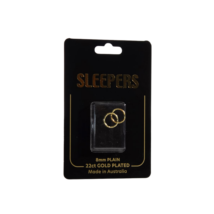 ADNOHR Sleepers 22ct Gold Plated Plain | Various Sizes