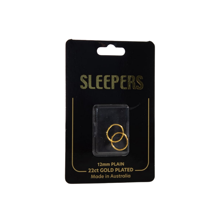 ADNOHR Sleepers 22ct Gold Plated Plain | Various Sizes