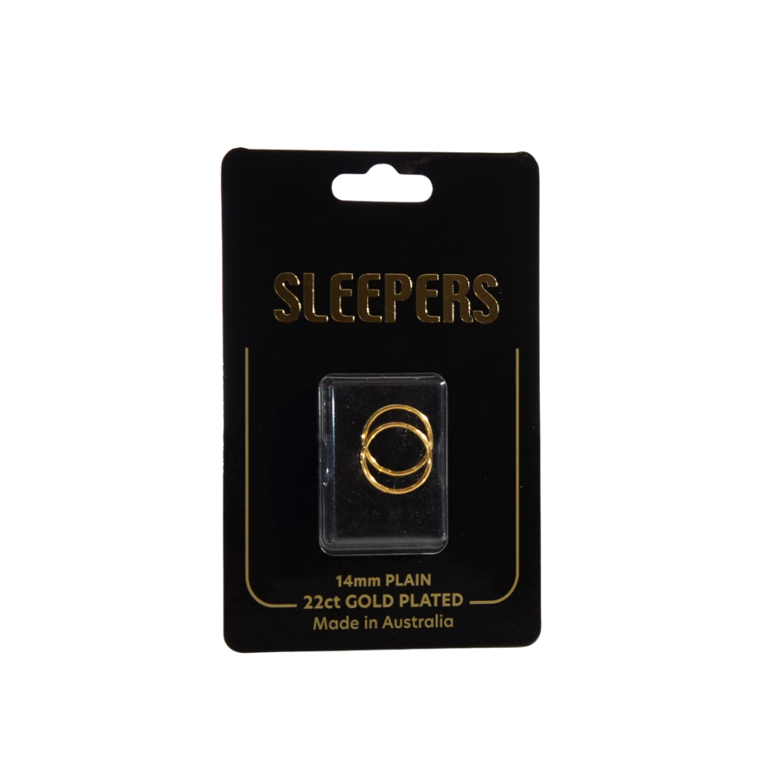 ADNOHR Sleepers 22ct Gold Plated Plain | Various Sizes