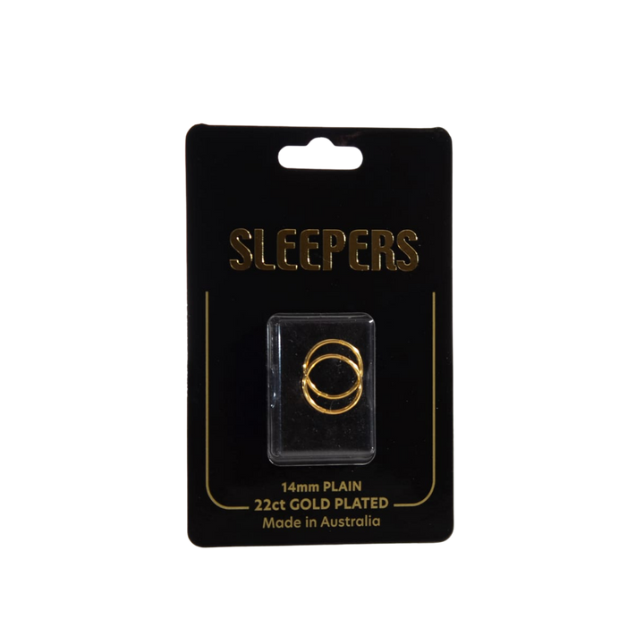 ADNOHR Sleepers 22ct Gold Plated Plain | Various Sizes