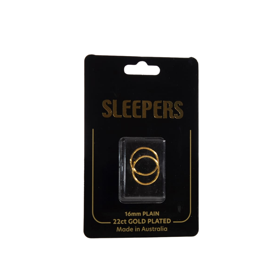 ADNOHR Sleepers 22ct Gold Plated Plain | Various Sizes