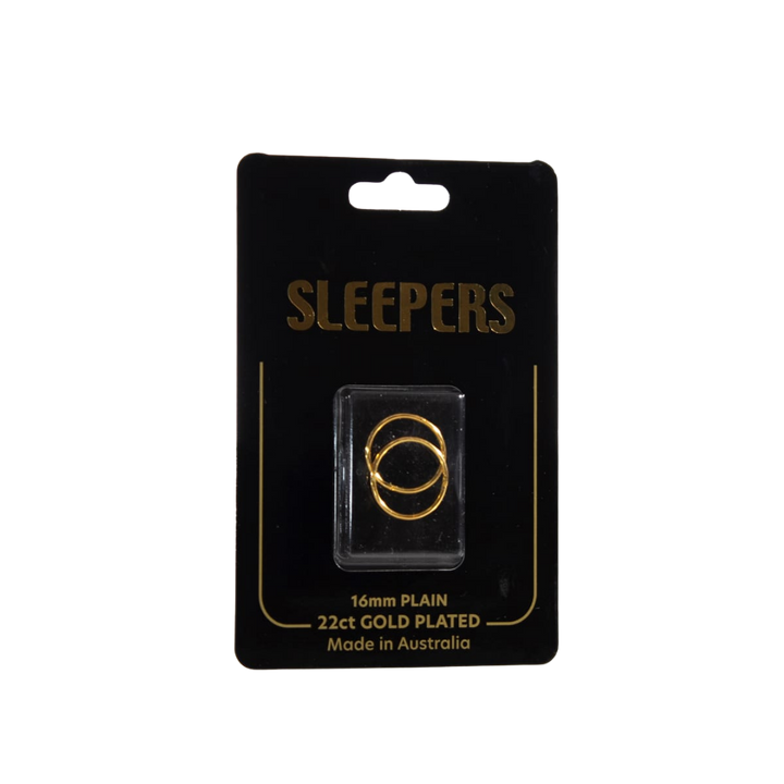 ADNOHR Sleepers 22ct Gold Plated Plain | Various Sizes