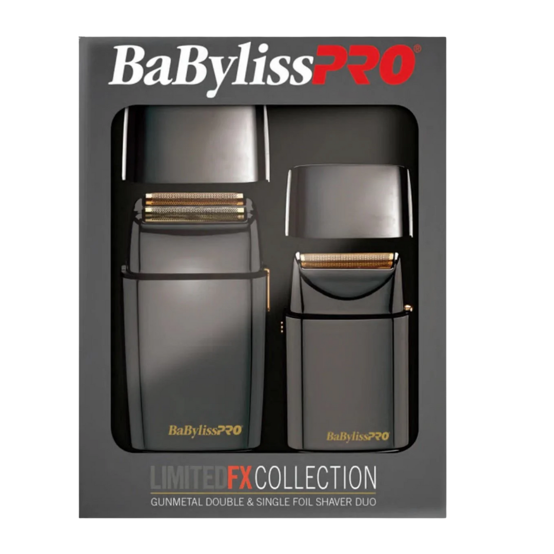 BABYLISS PRO LIMITEDFX COLLECTION GUNMETAL DOUBLE & SINGLE FOIL SHAVER SET
