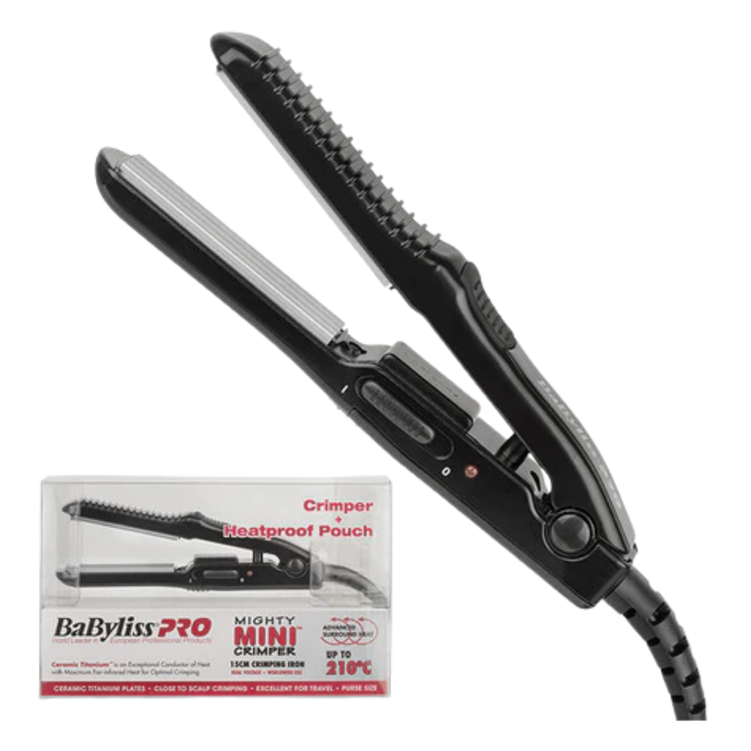 BABYLISS PRO MIGHTY MINI CRIMPER - 15CM CRIMPING IRON BLACK