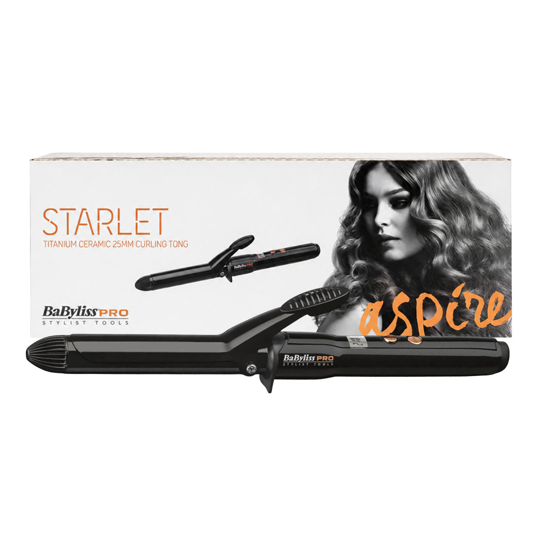 BABYLISSPRO STARLET TITANIUM CERAMIC CURLING TONG 25MM