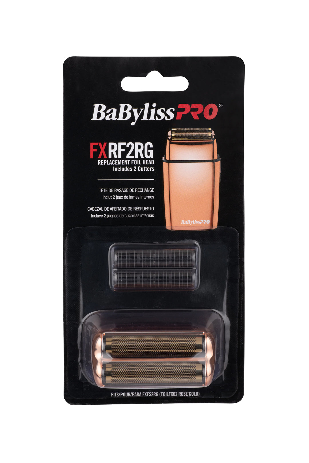 BABYLISS PRO FXRF2RG REPLACEMENT FOIL HEAD - INCLUDES 2 CUTTERS (ROSE GOLD)