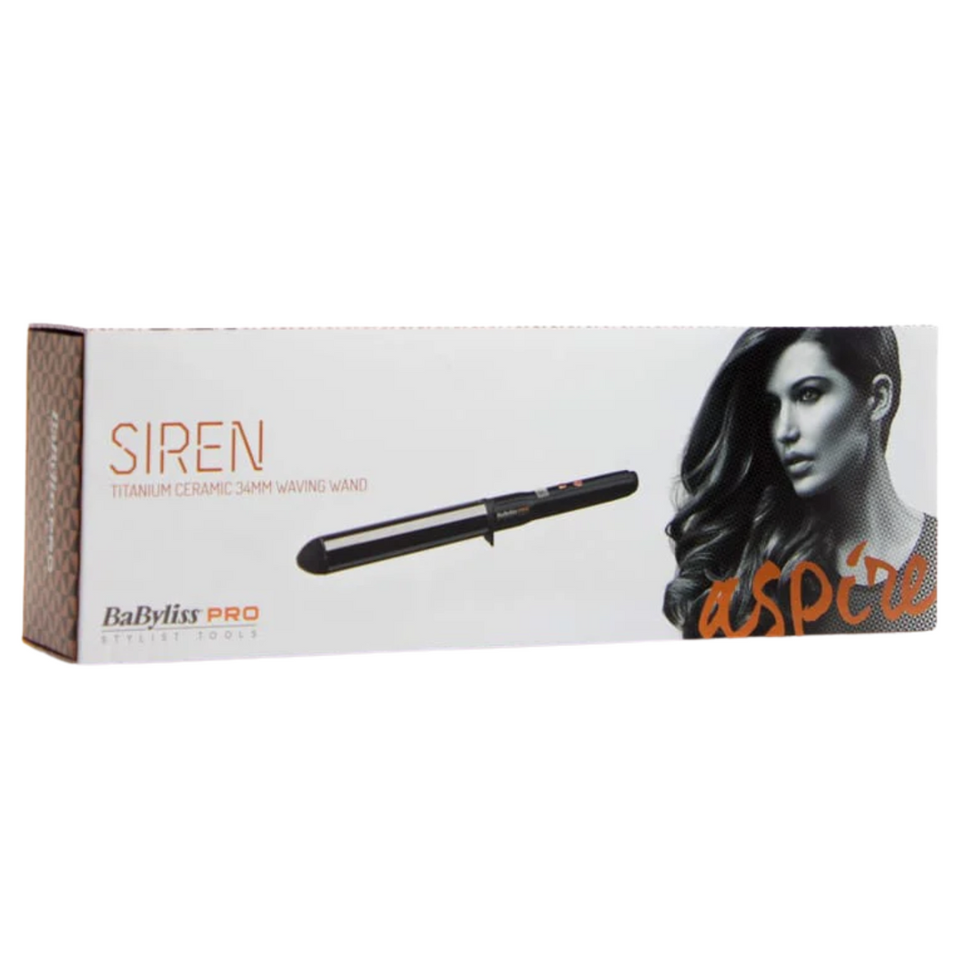 BABYLISS PRO SIREN TITANIUM CERAMIC WAVING WAND - 34MM