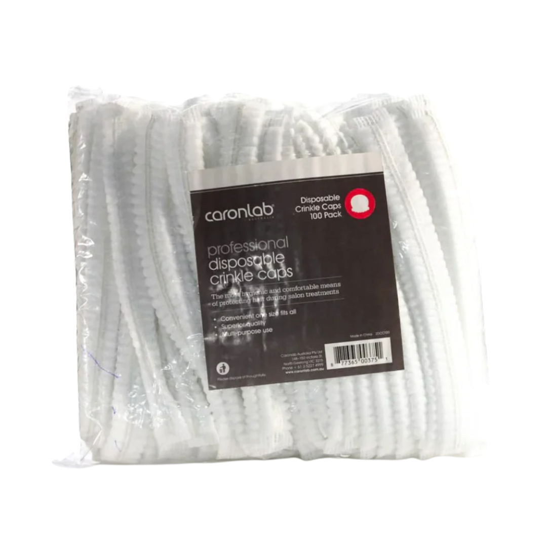 CARONLAB PROFESSIONAL DISPOSABLE CRINKLE CAPS 100 PACK