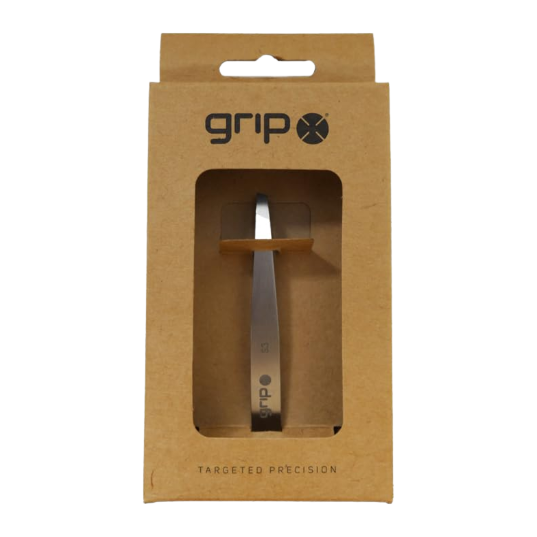 GRIP GS1 SLANTED STAINLESS STEEL TWEEZERS