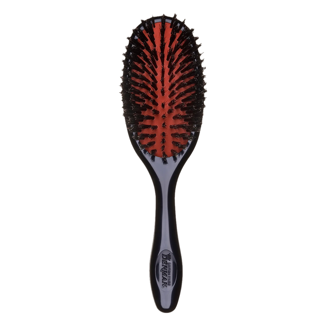 DENMAN D82M NATURAL BRISTLE MEDIUM CUSHION BLACK BRUSH