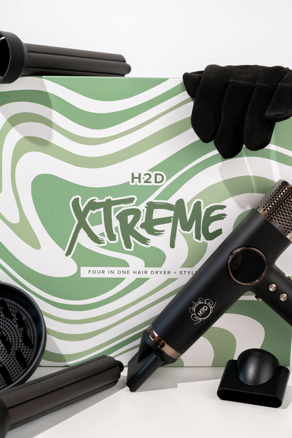 H2D XTREME FOUR IN ONE HAIR DRYER + STYLER BLACK