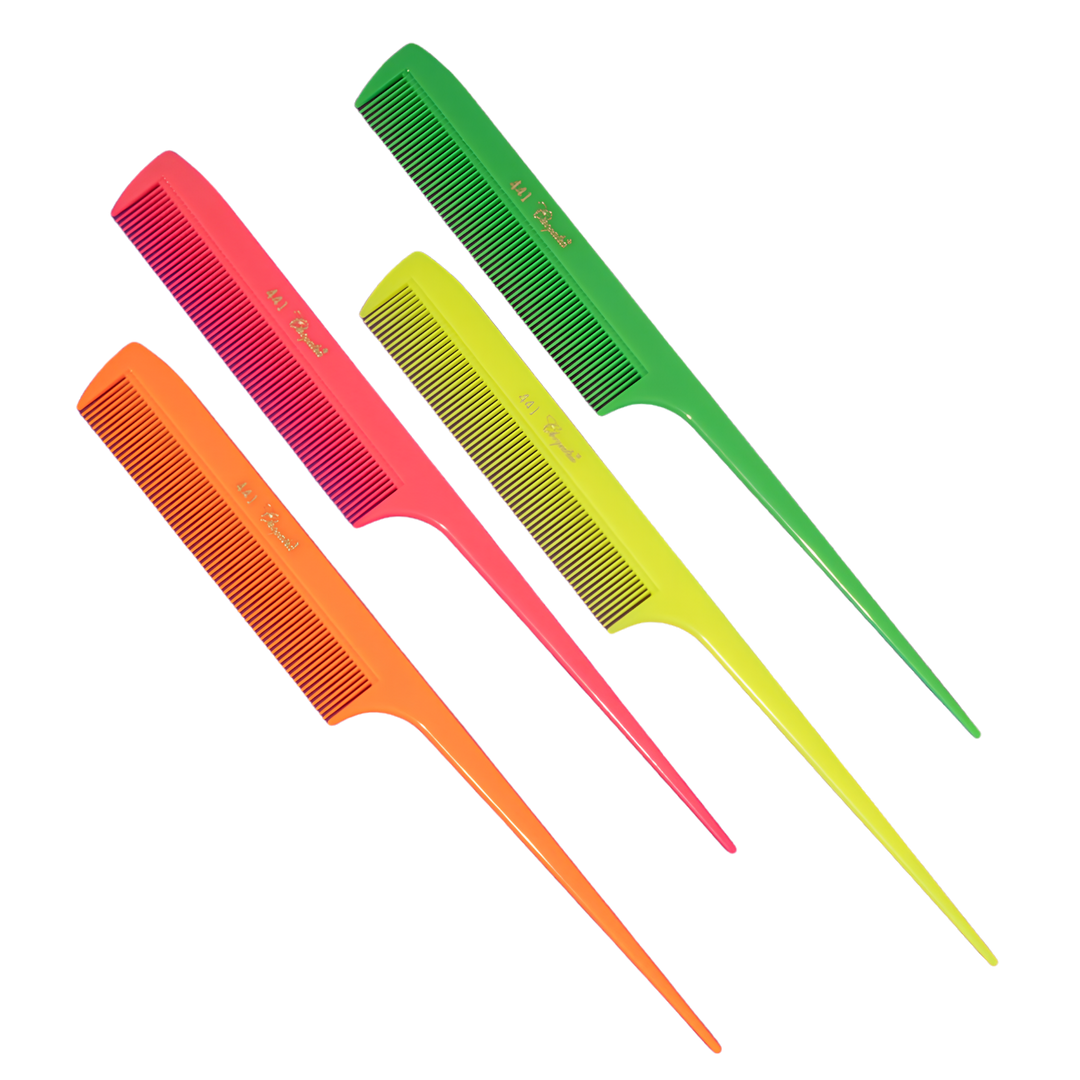 KREST CLEOPATRA 441 NEON PLASTIC TAIL COMB ASSORTED COLOURS